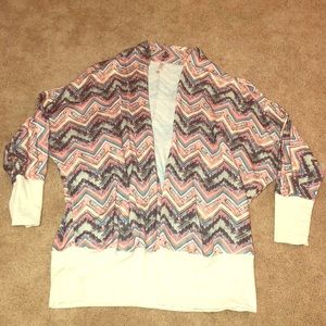 Aztec print open cardigan